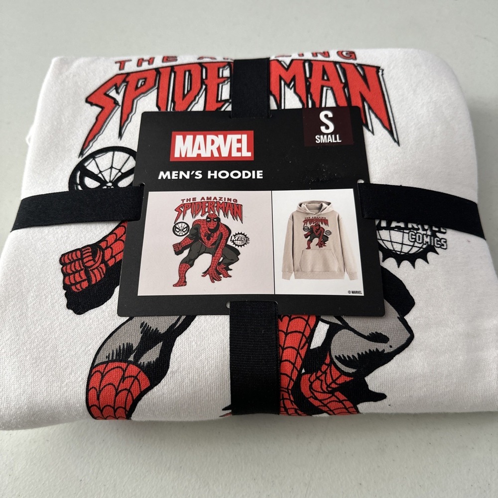 Marvel The Amazing Spiderman Hoodie Sweatshirt Men's Pullover Small